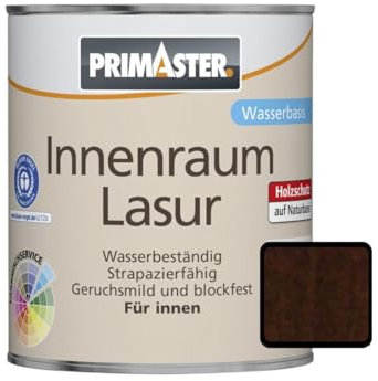 Primaster Innenraumlasur 750 ml 10 m² Holzlasur Innen Wohnraumlasur nussbaum