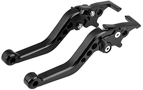 KIMISS 1 Paar Motorrad Hebel Bremsgriff Universal Aluminium Bremshebel Griff Doppelscheibe(Schwarz) bremshebel