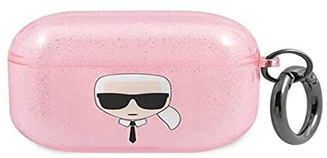 Karl Lagerfeld KLA3UKHGP Hülle für AirPods 3 rosa Glitter Karl`s Head