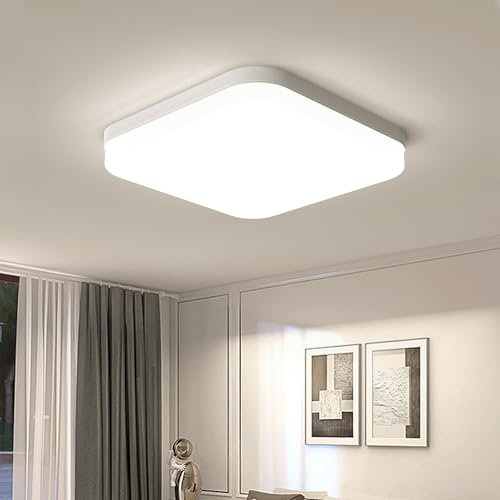 EASY EAGLE LED Deckenleuchte Quadrat: 4000K Deckenlampe LED - IP44 Decke Lampe Panel für Küche Badezimmer Wohnzimmer Keller Flur 23CM 36W