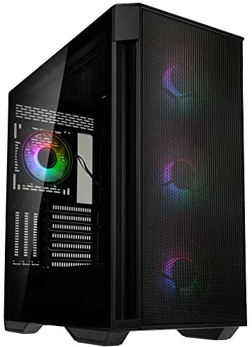 KOLINK Observatory Z Mesh ARGB E-ATX Midi-Tower 4 Vorinstallierte ARGB-Lüfter Gehäuse PC für AIO-Kühlung, Tempered Glass mit Quick-Release-Funktion (Z Mesh Schwarz)