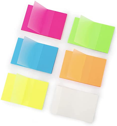 YUBX 300 Blätter Transparentes Haftnotizen, Transparente Sticky Notes Klebezettel 6 Packungen, durchscheinende Notizblöcke, beschreibbar, selbstklebend für Erinnerung, Planer, Nachricht (76 x 50 mm)