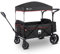 elvent® Allrounder Premium Bollerwagen - faltbar mit Dach | Sitzpolster, Hecktasche, Feststellbremse, Off-Road-Reifen, 5-Punkt-Gurt I 2 Kinder (Schwarz)