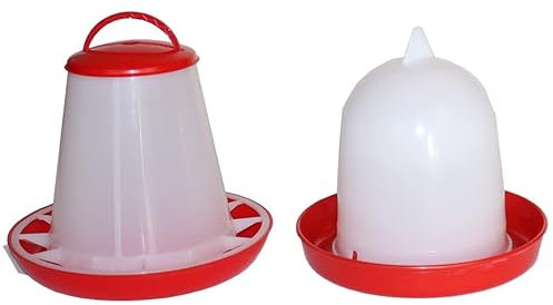 Hemel 2 teiliges Set - Futterautomat (1 KG) und Tränke (1 L) für Küken/Wachteln