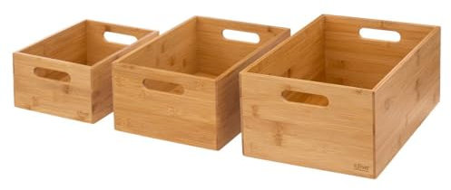Five - Lot de 3 Boites de Rangement Rectangles en Bambou