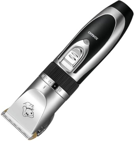 Dog Clippers Cordless Rechargeable Pet Shaver Professional Pet Grooming Kit, Silent Dog Hair Trimmer with Scissors Comb for Dogs Cats Pets Silver