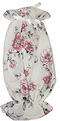 Russo Tessuti Porta Sacchetti Porta Buste Dispenser Roselline Organizer Cucina Accessorio Roses-Panna