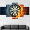 Wandmalerei Dart-Brettspiel Bullseye Deko Bilder auf Leinwand Wandkunst Für Hauptdekorationen 5 Stück Kein Rahmen 200x100cm