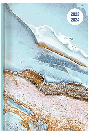 Collegetimer Blue Marble 2023/2024 - Schüler-Kalender A6 (10x15 cm) - Marmor - Day By Day - 352 Seiten - Terminplaner - Notizbuch - Alpha Edition (Collegetimer A6 Daily)