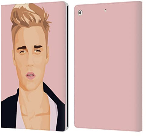Head Case Designs Licenciado Oficialmente Justin Bieber Rosa Justmojis Carcasa de Cuero Tipo Libro Compatible con Apple iPad 10.2 2019/2020/2021