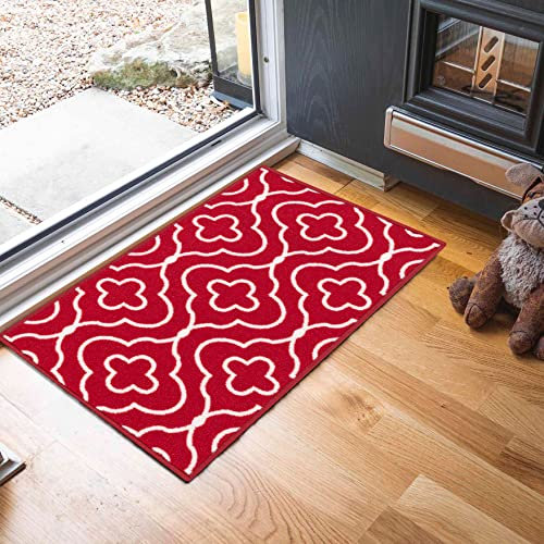 Serdim Rugs Washable Door Mat Kitchen Mats Non Slip Quatrefoil Design Hall Runner- Indoor Door Mat - Hallway-Passage Corridor Doormats - Floor Mat