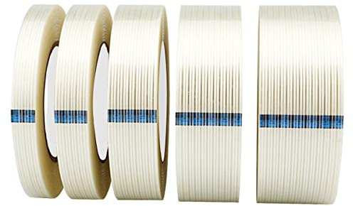 Qrity 1 Stück Filamentklebeband, Verpackungsband, 10mm x 50m, Verschleißfest, Reparatur Tape, Wasserdichtes Filament Umreifungsband