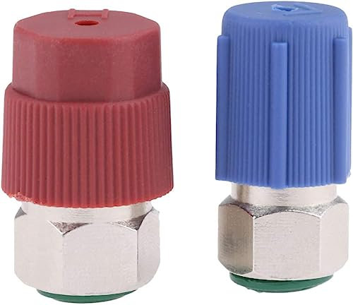 Unifizz R12 auf R134A AC Nachrüst-Adapter-Set, passend für AC-Klimaanlagen-Kältemittel, R12 R22 auf R134A Hoch-/Niedrig-Anschluss, Nachrüstung, 1/4 Zoll auf 7/16 Zoll-20 UNF-Umwandlungsadapter
