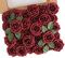 N&T NIETING Fiore di rose artificiali, 30 pezzi, decorazione di fiori finti, con steli, fai da te, per matrimonio, decorazione per la casa, rosso scuro