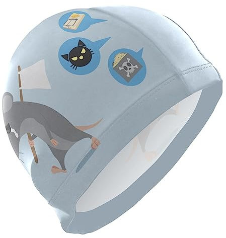 Dallonan Bonnet de bain unisexe pour adulte avec drapeau blanc en polyester