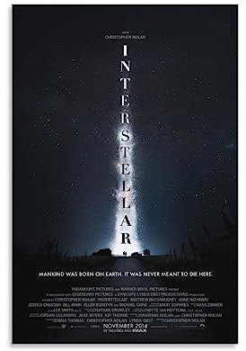 Interstellar Filmposter 2014 (12) Poster, Gemälde, Leinwand, Wandkunst, Wohnzimmer, Poster, Gemälde, 30 x 45 cm