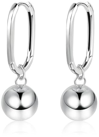 ASH'S CHOICE Orecchini Donna Argento 925 con Pendente 925 Post Orecchini a Sfera Pendenti Argento Orecchini Monachella Perla Appesa Classico Di Lusso Ipoallergenico