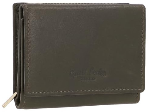 Gusti Geldbörse Leder - August Damen und Herren Geldbörse Mini Portemonnaie klein Geldbeute Grün Leder