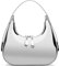 Caistre Damen Halbmond Schultertaschen Retro Y2k 90er Jahre Hobo Handtaschen Top Handle Y2k Unterarmtasche Mode Clutch Geldbörsen, Silber-groß