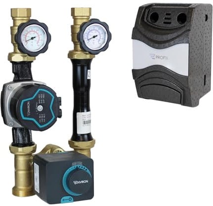ENVIRON - Heizkreis Pumpengruppe Vorlauf-links mit Hocheffizienzpumpe Drei-Wege-Mischer und Stellmotor Heizkreisset Mischer DN25 1 1/2 Anbindesystem