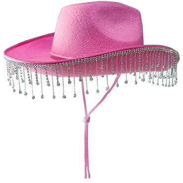 Alandra Party Chapeau de Cowboy Rose avec gouttelettes en Strass