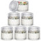 NiHome Lot de 6 bocaux à bougies en verre de 237 ml avec couvercle, rangement multi-usages, design unique en relief pour décoration d'intérieur, rangement et occasions spéciales, résistant à la