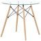 FURNITABLE | Mesa de comedor Cocina 2-4 Personas Vidrio Templado - Patas De Haya Sólida 80x80x74 cm - También Mesa de centro