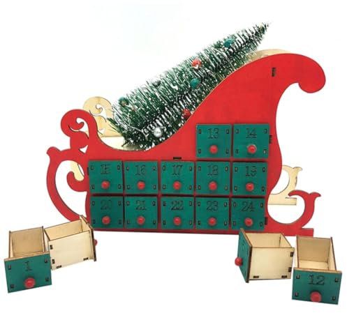 IMIKEYA Weihnachtstischdekoration mit Klassischem Design Grüner Adventskalender für Wohnzimmer und Geschäft Traditioneller Weihnachtskalender für Festliche Dekoration