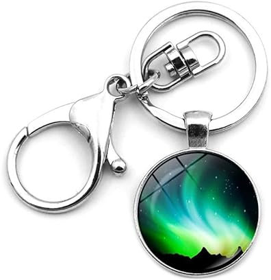 XBHGSY DIY Schlüsselanhänger 2 Stück Nordlichter Edelstein Schlüsselanhänger Anhänger mit Karabinerverschluss Schlüsselanhänger Anhänger Handtaschen Anhänger D Stil