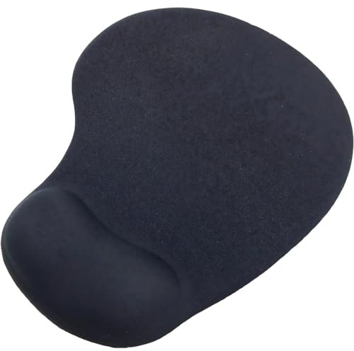 Ergonomic Mouse Pad with Gel Wrist Support Comfortable Mousepad with Smooth Wrist Rest Surface and Non-Slip PU Base for Pain Relief Computer Laptop Office And Home 9.4 x 8.1 in Black