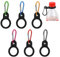 Lusofie 6 Pcs Black Water Bottle Clip Water Bottle Holder Buckle Portable Silicone Water Bottle Ring Holder with Carabiner Suitable for Traveling Camping Hiking Outdoor Activities