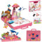 ANYCESO Projektor Zeichentisch Kinder,Trace and Draw Projector Zeichenbrett, Maltisch für Kinder Spielzeug 3 4 5 6 7 Jahre Projektor mit Musik mit Buntstiften,Scrapbook,Stickerbuch, ROSA