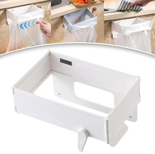 Support de sac poubelle pliable mural, support de sac poubelle pliable, organisateur de poubelle de cuisine suspendu, cadre de support de sac poubelle multifonctionnel, pour cuisine, salle de bain,