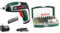 Bosch IXO Cordless Screwdriver (7th Generation, with Micro USB Cable, Incl. Angle Attachment, Screws up to 190 Screws, in Box) + 32pc. Screwdriver Bit Set (PH-, PZ-, Hex-, T-, TH-, S-Bit, Accessories)