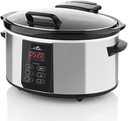 ETA Bollitore multiuso Largo I | Fornello lento I Slow Cooker I 245 Watt | 6 litri | KEEP Warm I Display LED I 3 modalità di funzionamento