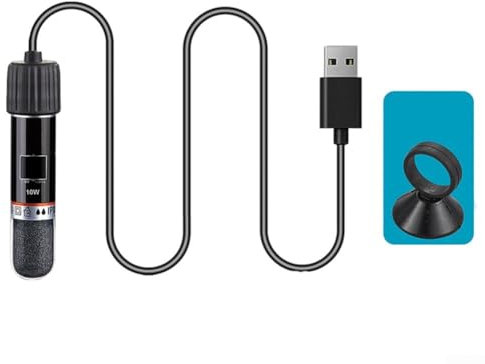 ZYWUOY 8,5 cm Aquarium-Heizstab, 26° automatische konstante Temperatur, USB-Fischtank-Heizung