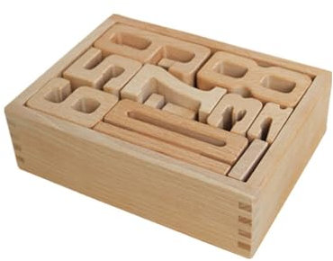 PrfcNL Holzzahlenblöcke - Hölzerne Zahlenboxen mit Zahlen 1 bis 10, Pädagogisches Spielzeug für frühe Rechenfertigkeit