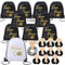 20 Stück JGA Party Zubehör, Team Bride Turnbeutel, Team Bride Rucksack Set mit Haargummis, Braut Tasche mit Kordelzug, Junggesellenabschied Tasche Brautparty Geschenke für Hochzeit Verlobung Hochzeit
