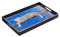 Simmer Stone Decorative Tray, Marbling Plastic With Handles, Rectangular Vanity And Serving For Bathroom, Kitchen, Ottoman And Coffee Table, 15.6” x 10.2” (walking leopard Blue)
