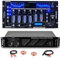 Ibiza - DJ-Sound-Pack Verstärker Ibiza Sound AMP1000-MKII 1600 W – Mischpult Bluetooth DJM102-BT USB Klinke XLR – Cinch-Kabel mit Lautsprechern