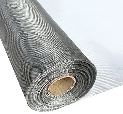 Generisch Edelstahl-Drahtgeflecht, 304 Edelstahl-Drahtgeflecht, 12 Maschen, Metallgitter, Nagetier- und Insektenschutzgitter, 1,8 mm Loch, für Lüftungsziegel, Haus, Garten (Silber, 1,5 x 9 m)
