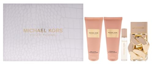 Michael Kors Pour Femme von Michael Kors für Frauen, 4-teiliges Geschenkset, 100 ml Eau de Parfum, Spray, 8,5 g Eau de Parfum, Spray (Mini), Körperlotion, Duschgel
