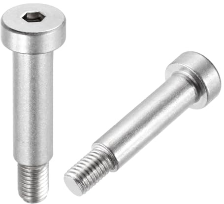 sourcing map Lot de 2 boulons à épaulement en acier inoxydable 304 de 10 mm de diamètre d'épaule de 35 mm de longueur d'épaule M8 x 1,25, boulons à douille hexagonale pour machines de moulage par
