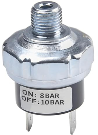 LKRXW Interrupteur de Pression pour Compresseurs d'air 8-10 Bar Pressostat de Compresseur Air 1/8 NPT Pressostats de Commande Valve Pompe Automatique DC 12V 24V AC 110V 220V