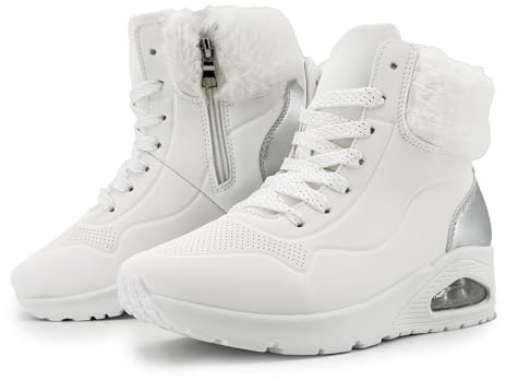 JOMIX Stivaletti Donna Invernali Imbottiti Stivali con Pelliccia Scarpe Sportive Calde Antiscivolo con Cerniera Sneakers Alte Casual