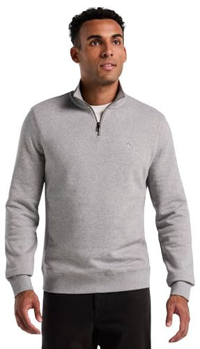Original Penguin Solid Long Sleeve Fleece Quarter Zip Sweatshirt With Sticker Pete