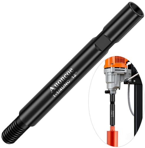 12 Core Drill Bit Extension Rod – Standard 1-1/4 Male & Female Threads, Heat-Treated High-Strength Steel, Perfect for Handheld Core Drills & Core Drill Rig with Stand, Extend Reach for Deeper Holes
