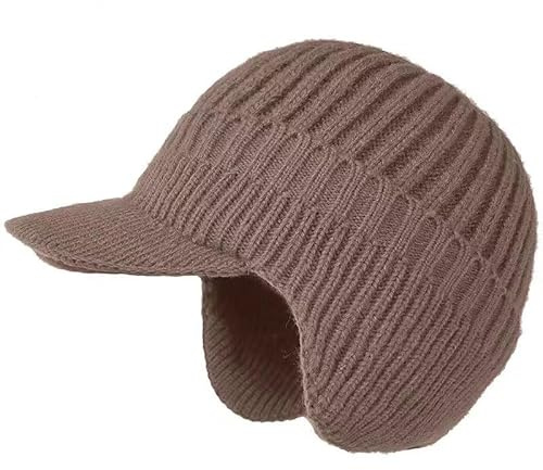 bergxperten Fjordwarm – Skandinavische Wintermütze mit Ohrenschutz Wintermütze Herren mit Visor und Ohrenklappen – Strickcap für Damen und Herren, Beanie für kaltes Wetter