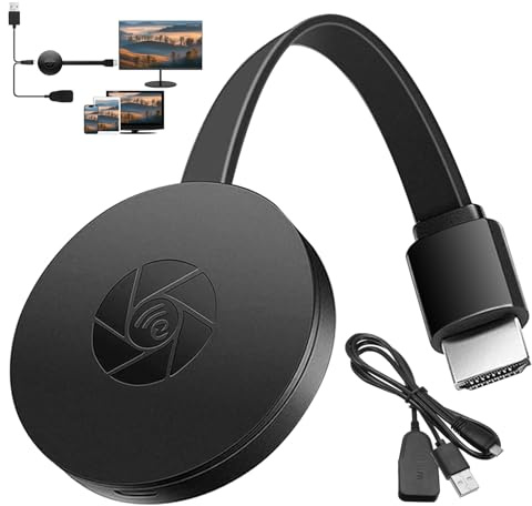 Chromecast, Chromecast Device for TV, Wireless Display Adapter, 1080P Miracast Dongle, Plug and Play Screen Mirroring Dongle Projector TV Streaming Stick for iPhone Android Windows Mac Airplay DLNA