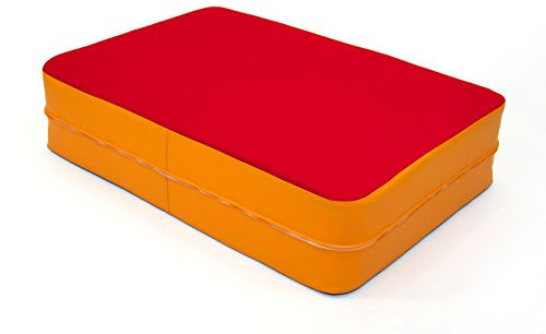 FLIXi Hüpfmatratze - ab 4 Jahre - Turn Matte für Kinder - Spiel Matratze zum Toben - Hüpfen - Balancieren – in Rot - Orange